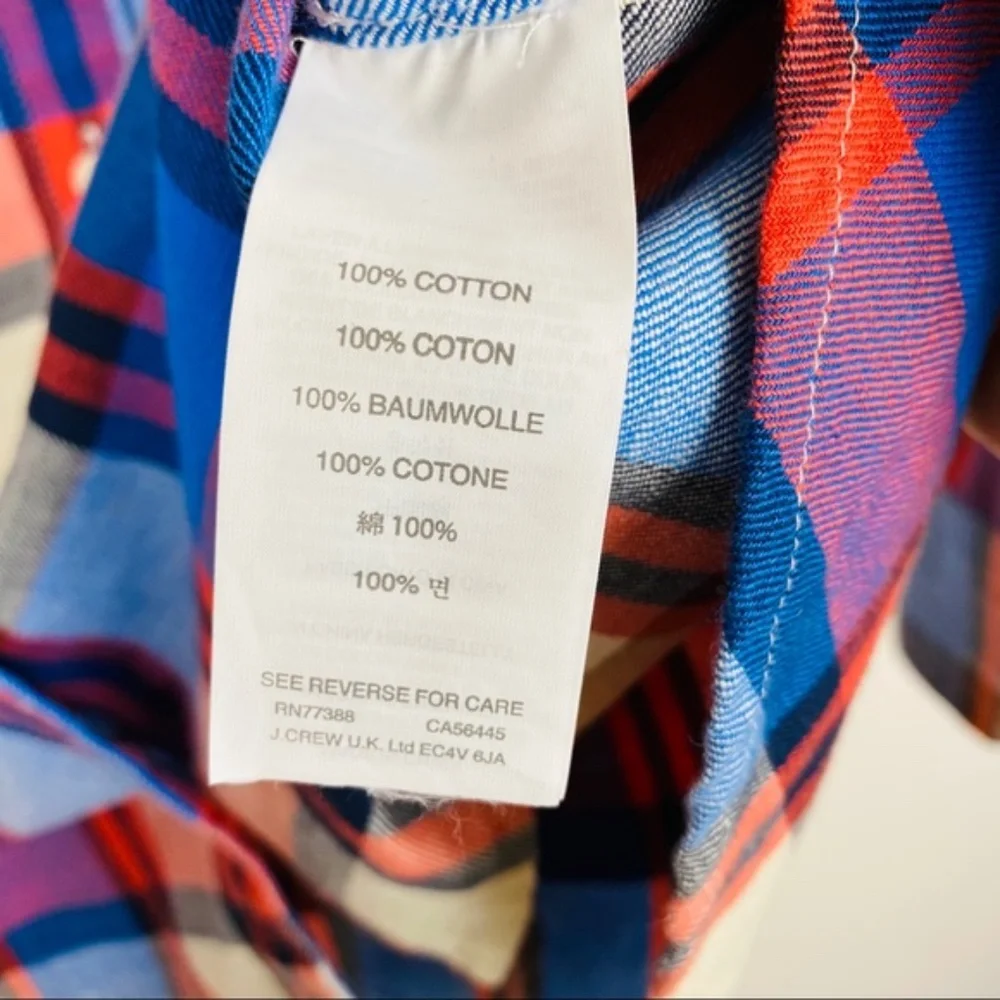 J. Crew Plaid Boy‎ Flannel Shirt